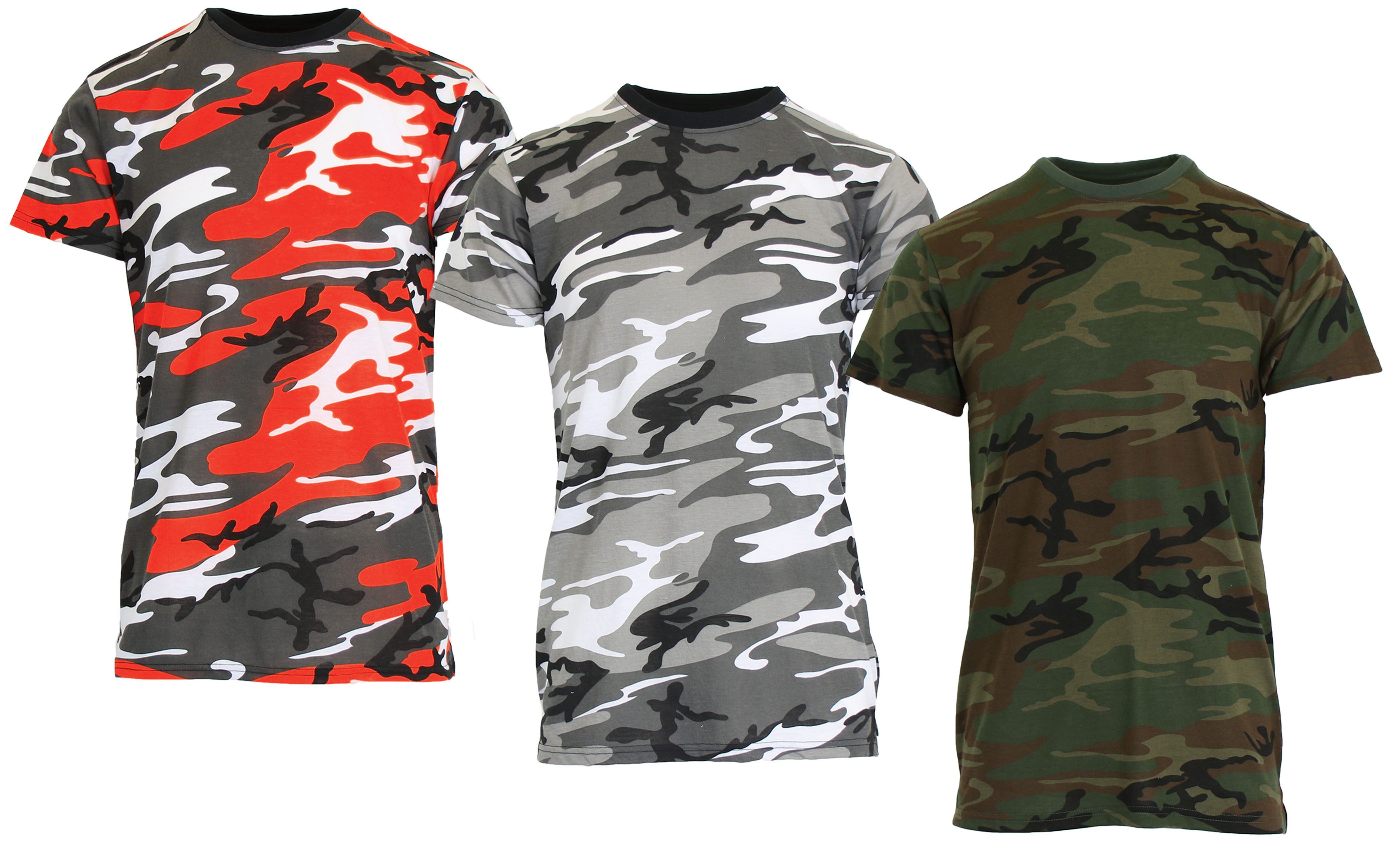 1 & 3Pk Mens S/S Crew Neck Camo Tee - Gallery 34