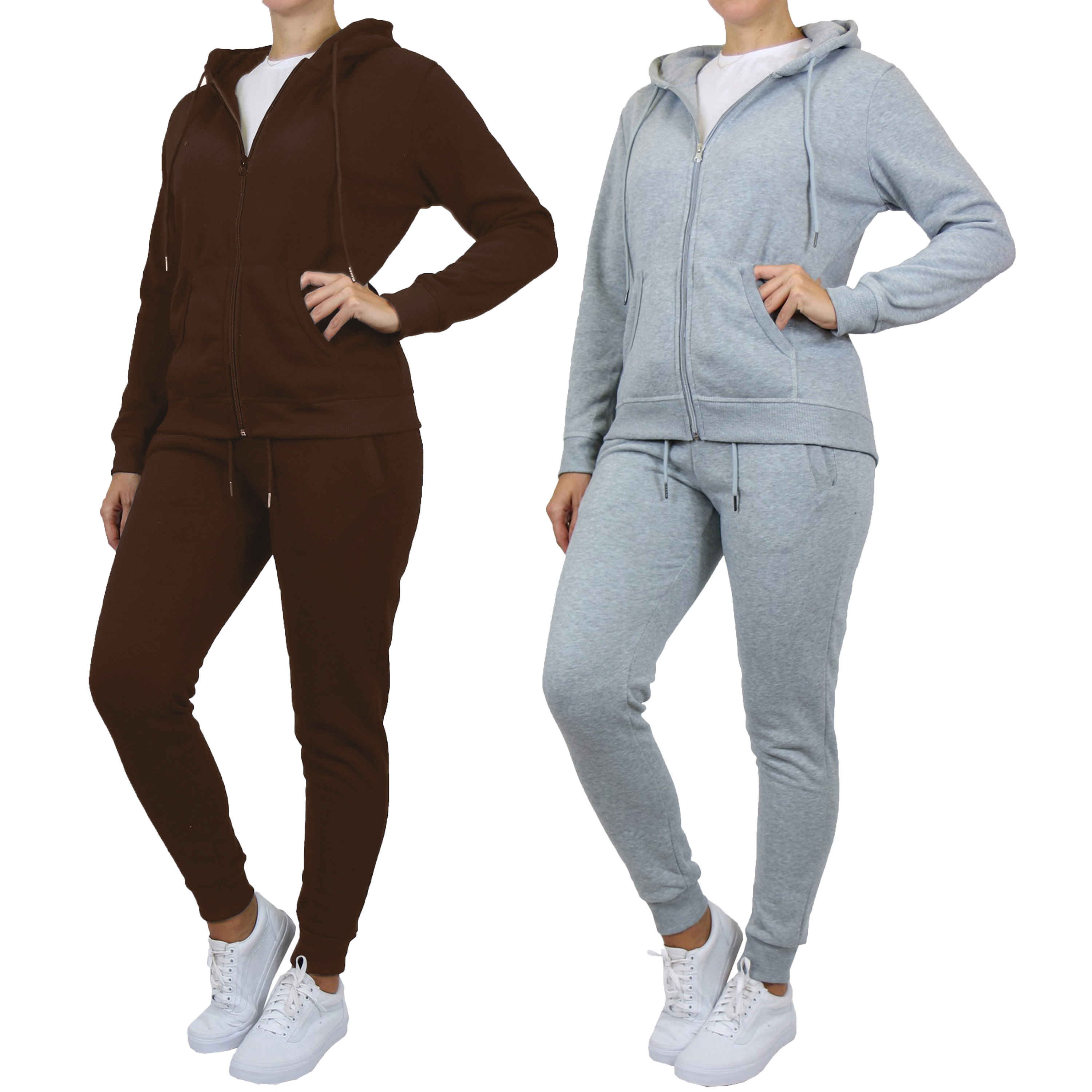 Womens Fleece-Lined Zip Hoodie & Jogger Set - Gallery 37