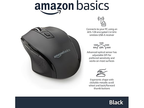Amazon Basics Computer Mouse Wireless