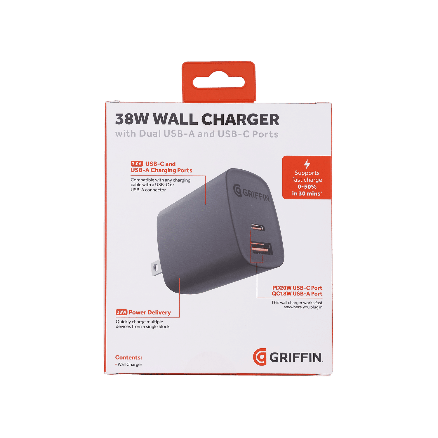 38W Dual USB Foldable Wall Charger - Gallery 10