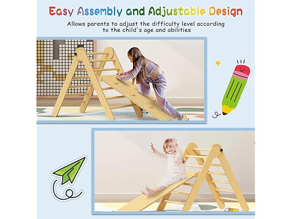 CMFYDAILY 5-in-1 Large Pikler Triangle Set