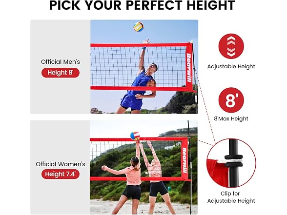 Bearwill 12FT Portable Volleyball Net