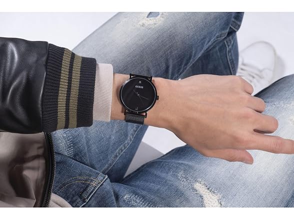 GUESS Men's 44mm Watch Black Steel (GW0460G3M)