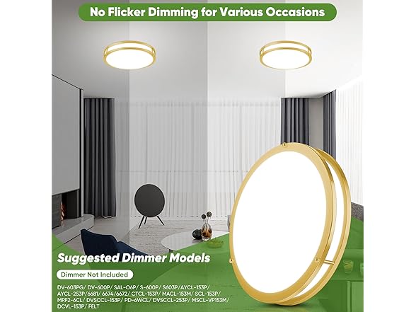TOBUSA Ceiling Light 13" Brushed Gold