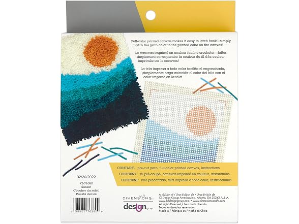 Dimensions Colorful Sunset Beginner Latch Hook Kit