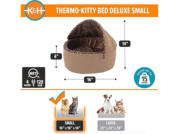 K&H Pet Products Thermo-Kitty Bed, Small