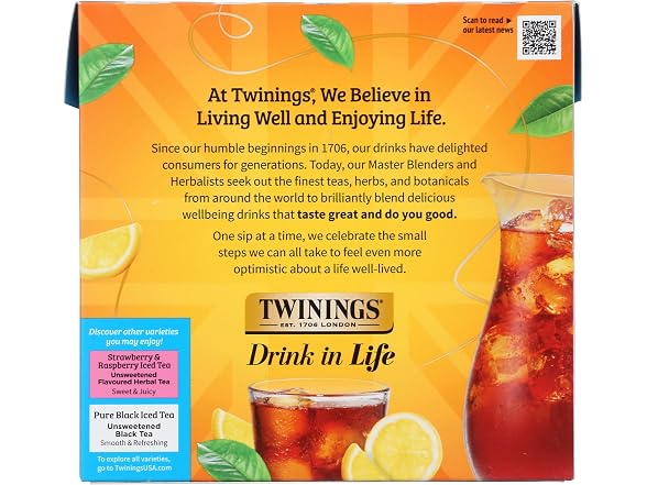 Twinings Iced Tea, Lemon, 72 Count