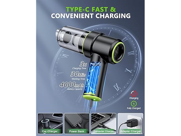 Handheld Portable Car Vacuum & Duster