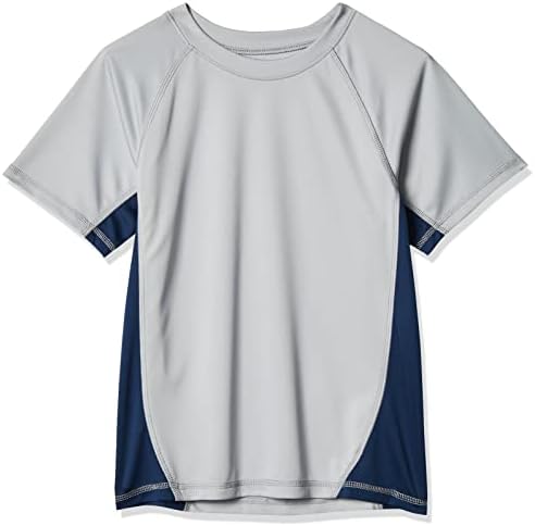 Kanu Surf Boys' Short Sleeve UPF 50+ Rashguard Swim Shirt, CB Grey, 5T