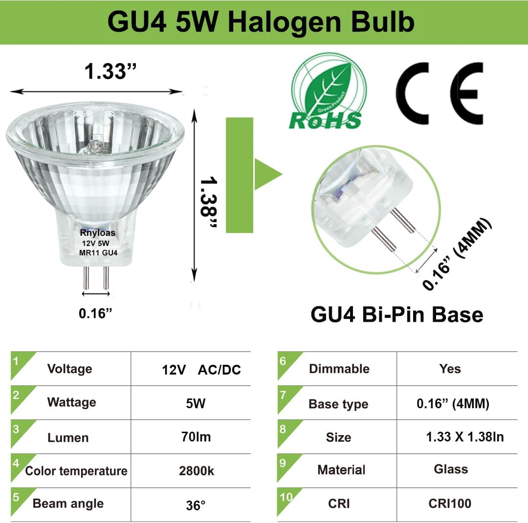 Vinaco GU4 Bulb 20W 12V, 6 Pack - Gallery 10