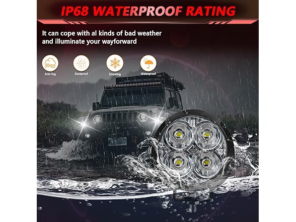 TopAutoGear 3 Inch Round LED Off Road Lights