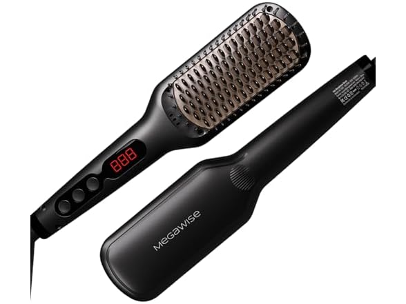 MEGAWISE Pro Ceramic Ionic Hair Straightener Brush