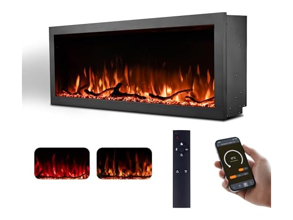 TUAN 60 in Smart WiFi Electric Fireplace