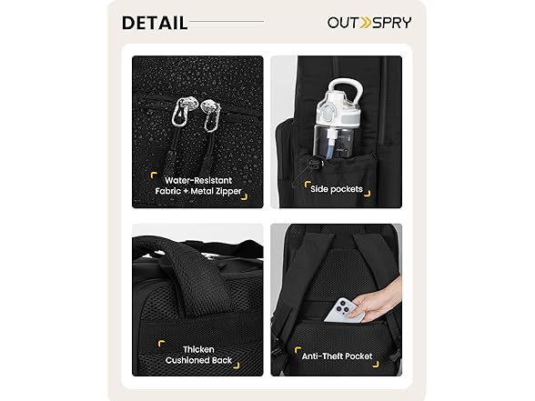 OutSpry Large Travel Backpack Women, 40L