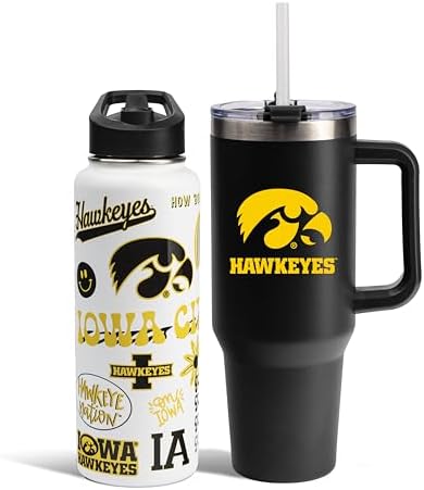 Memory Company NCAA Water Bottle and Tumbler with Straw Set