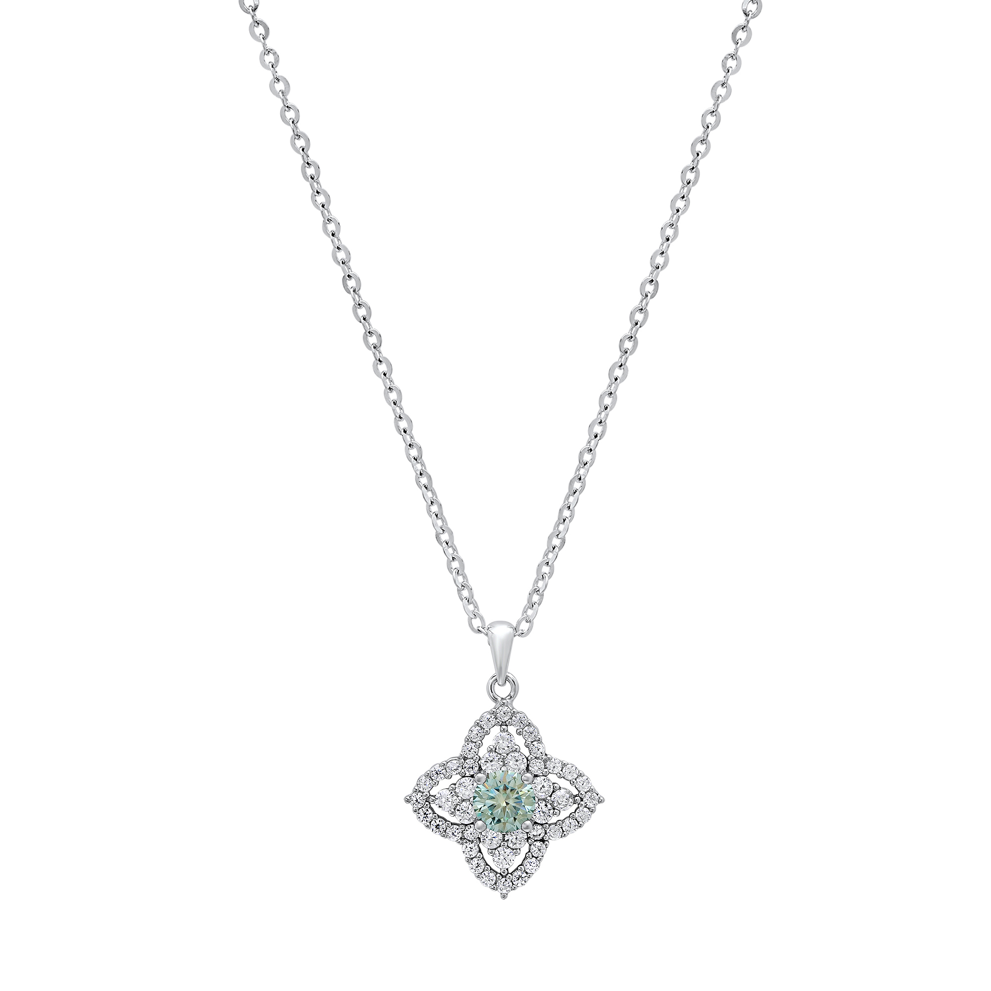 0.5 CTTW Turquoise Moissanite Necklace - Gallery 5