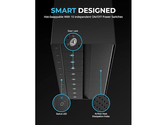 10-Bay USB-C 10Gbps 3.5in SATA Hard Drive Dock