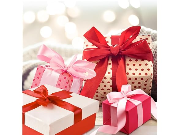 SUTOUG Pink Satin Ribbon 1 1/2 Inch x 2 Rolls