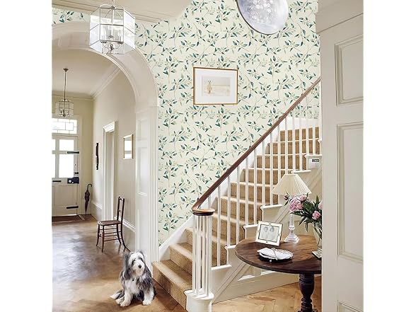 OUSCACH Vintage Floral Wallpaper Green