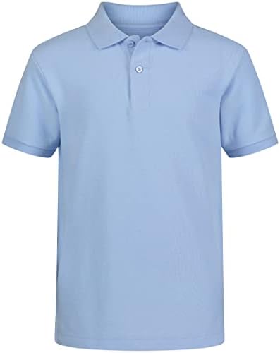 IZOD Boys' School Uniform S/S Pique Polo, Light Blue, 10-12