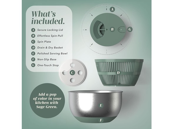 5 Qt. Stainless Steel Salad Spinner