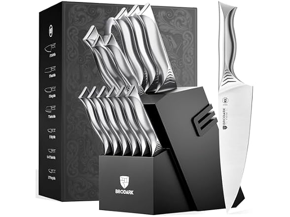 BRODARK 15-Piece Knife Block Set