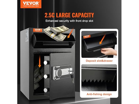 2.5 Cub Depository Safe, Deposit Safe with Drop