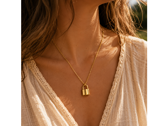 18K Gold Plated Locket Pendant Necklace