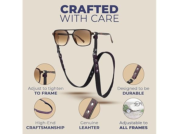 Luxitri Leather Glasses Strap Unisex