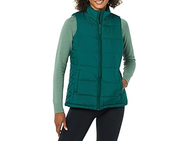 $9.99, Was $26.90, 62% Off! Amazon Essentials Womens MidWeight Puffer Vest dealfomo