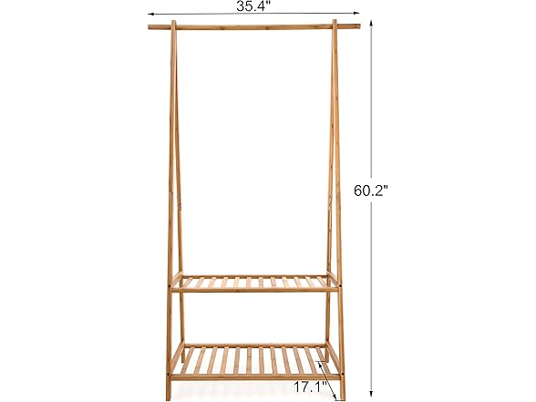 Finnhomy Bamboo Clothes Rack Portable Extra Large Garment Ra (Open Box)