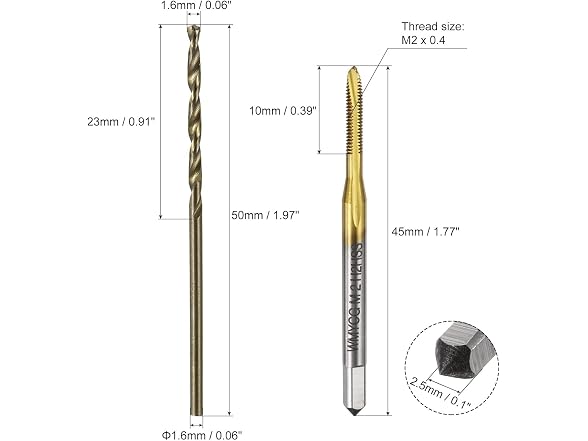 Athnevy FA2512002.1 Metric Tap & Drill Bit Set M2*