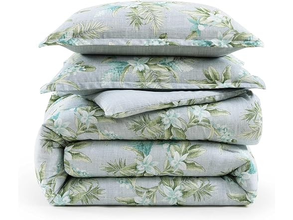 Tommy Bahama Queen Duvet Cover Set, Floral Ocean Bay