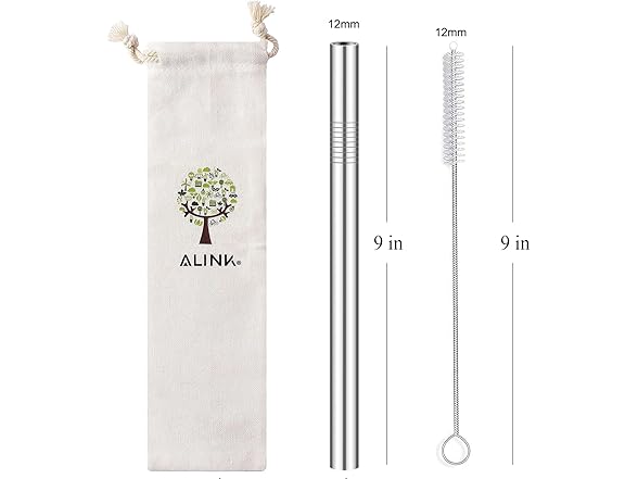 8 Pack Reusable Boba Straw Set