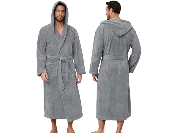 PJGGZ Men's Bathrobe with Hood