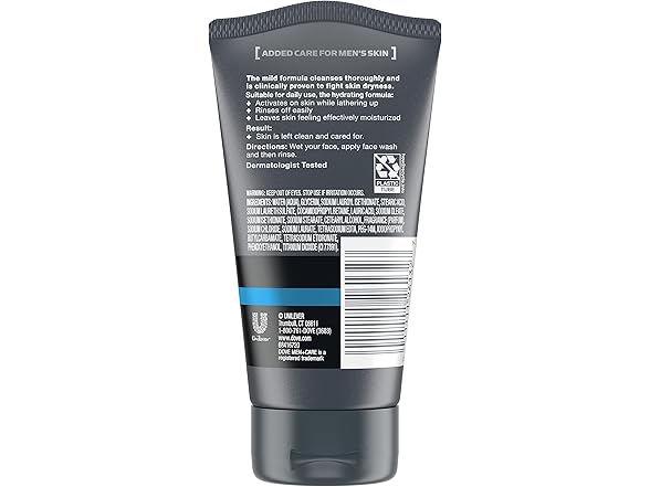 DOVE MEN + CARE Face Wash Hydrate Plus, 5 Fl Oz