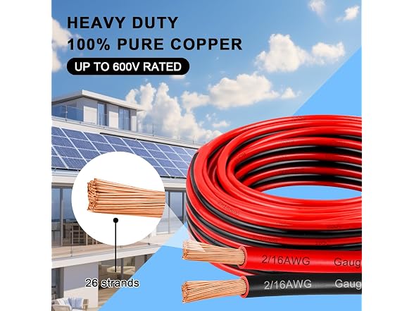 YDDECW CON-115 16 AWG Copper Wire 100ft, 16/2