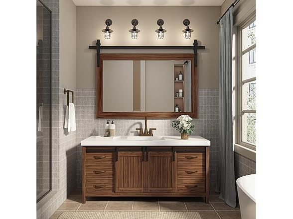 LOVMOR Farmhouse Bathroom Mirror, 51"x35"