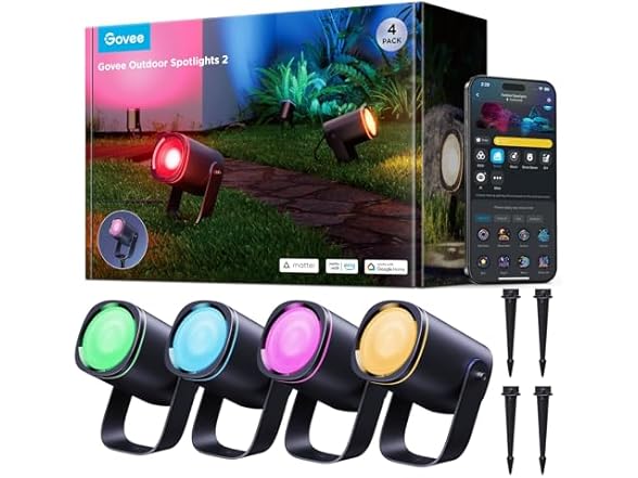 Govee Outdoor Spot Lights 2, IP67 Waterproof Spotlights