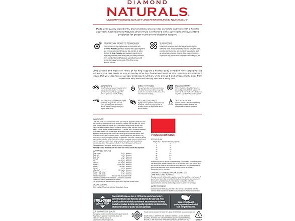 Diamond Naturals Adult Dry Dog Food Lamb Meal