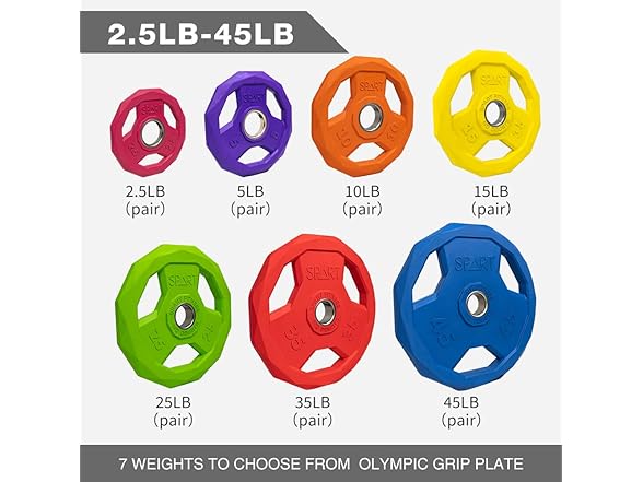 SPART Color Weight Plate 2-Inch 15LB Pair