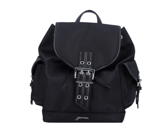 Ganni Bucky Nylon Backpack Black