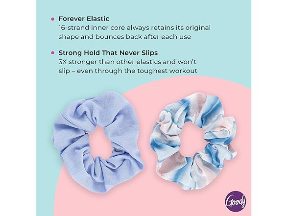 GOODY Goody Ouchless Forever Cotton Scrunchies