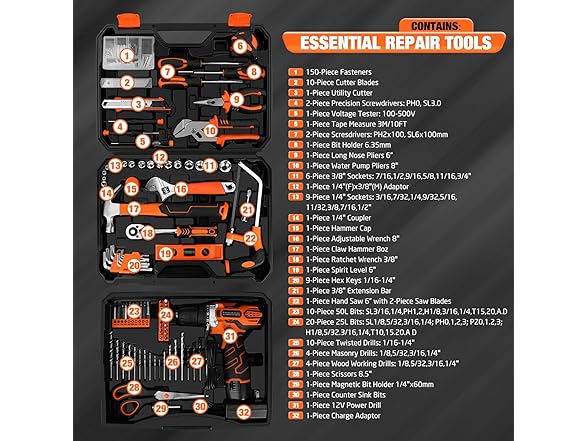 Thatool 255-Piece Tool Set with Drill