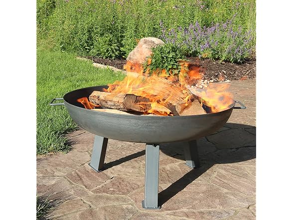 Sunnydaze Cast Iron Heavy Duty Large Fire Pit for Outside Wood Burning, 30"