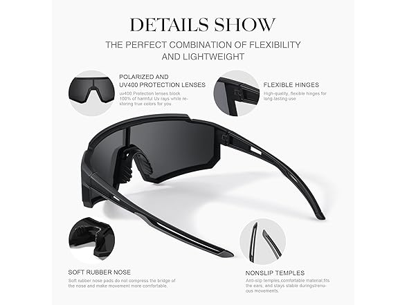 gesruny Polarized Sport Sunglasses Unisex