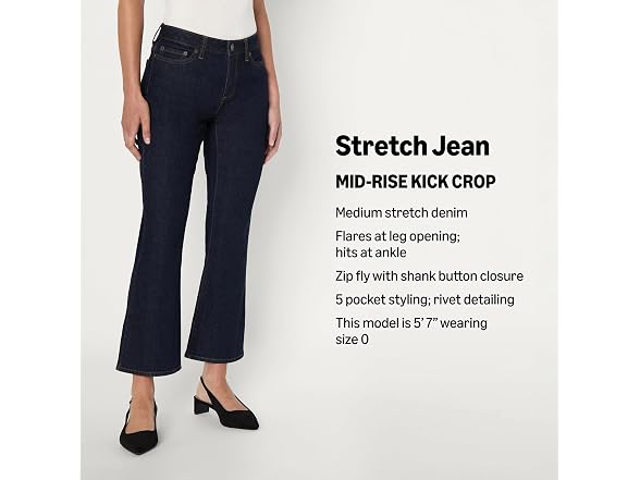 Amazon Essentials Women Stretch Mid-rise Kick Jean