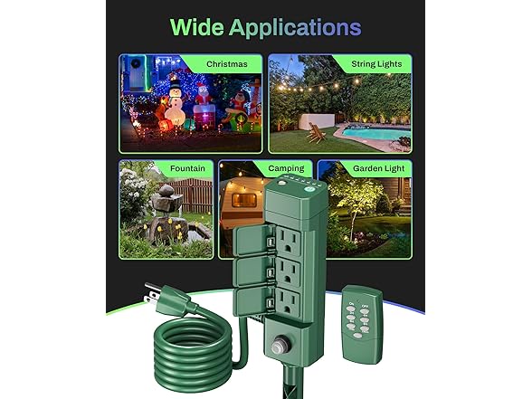 BN-LINK Outdoor Power Stake Timer, 100FT