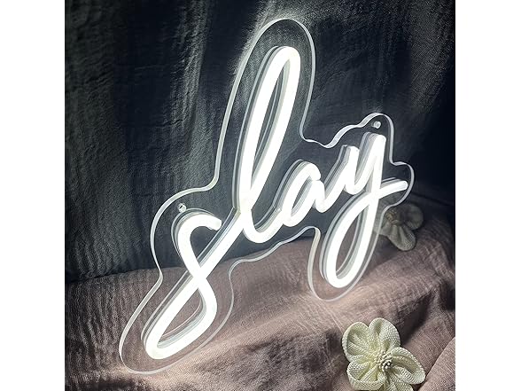 White Slay Neon Sign for Wall Décor