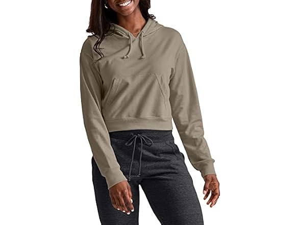 Hanes Women Originals Pullover Cropped Hoodie